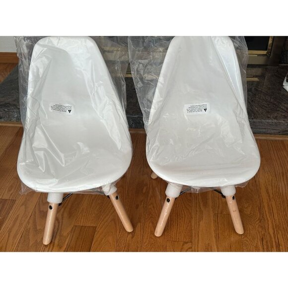 Kids Modern Minimalist Style Chairs Toddler Kids Chairs With Natural Wooden Legs - Picture 7 of 8